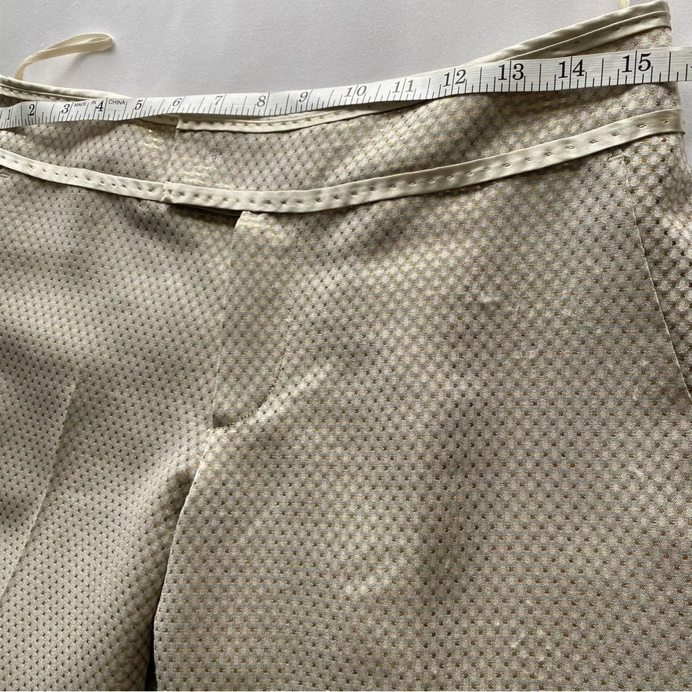 Y and Kei Water the Earth gold shimmer metallic straight leg pants EU42 US6